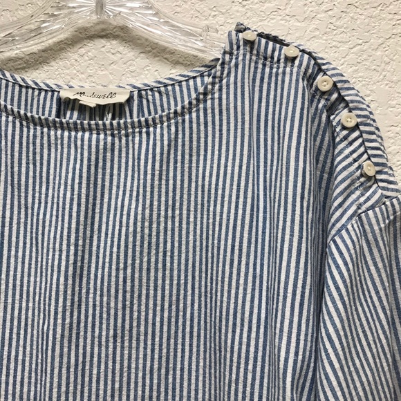 MADEWELL Striped Convertible Cold Shoulder Top - Picture 2 of 8